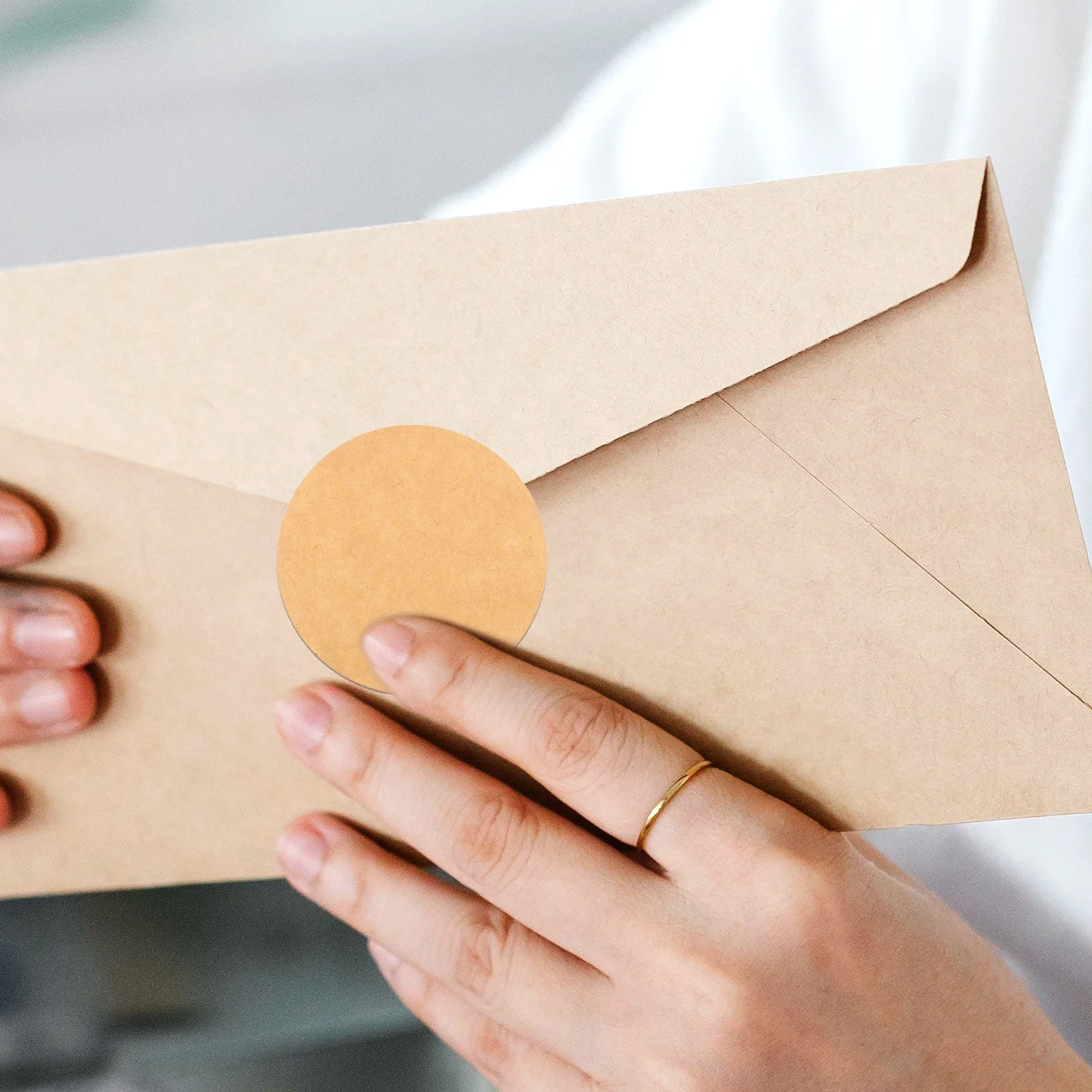 Etiquetas transparentes adesivas redondas autoadesivas multiuso papel kraft em branco pegajoso