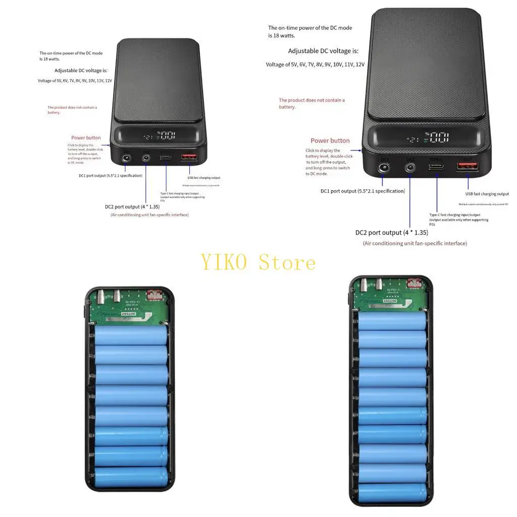 

K32C Professional 6/8/10Slot 18650 Battery Holder Integrated Fast Charging Circuit Safety Protections Systems Storage Box