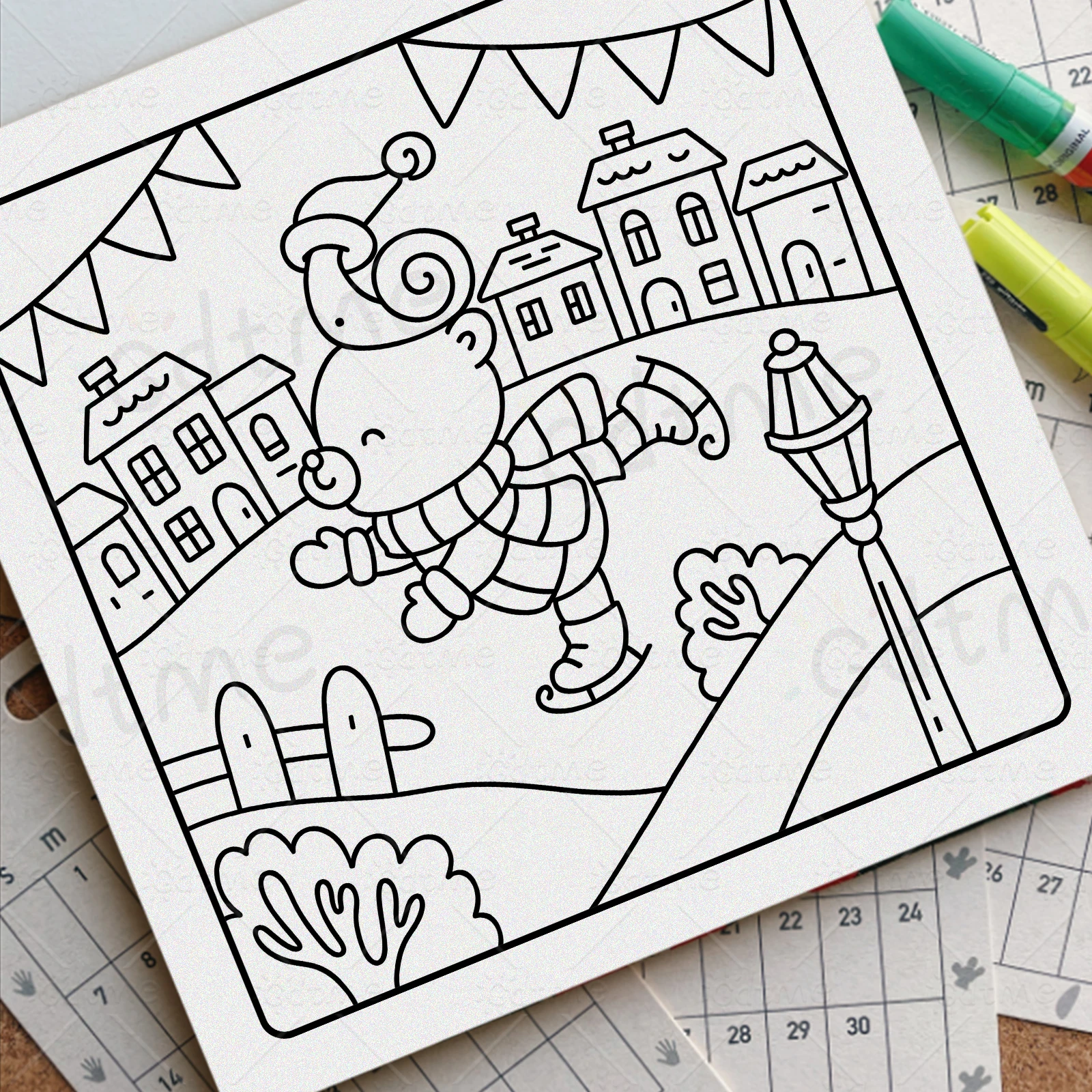 FESTIVE WINTER Niedliches und bequemes Malbuch für Erwachsene, süßes Zeichenbuch, perfektes Geschenk für Party und Geburtstag – Detail 4
