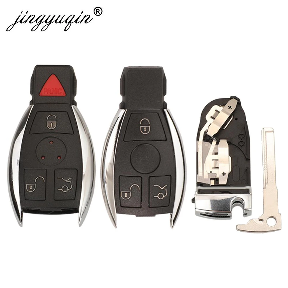 jingyuqin 3/4 Buttons Smart Remote Car Key Shell For Mercedes Benz NEC C E R S CL GL SL CLK SLK Auto Keyless Fob No logo