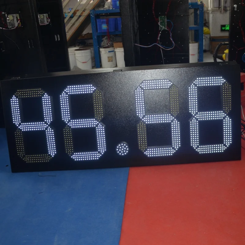 Customized large station oil gas price led sign 18 inch white color display 88.88 product size 1420x570x90mm