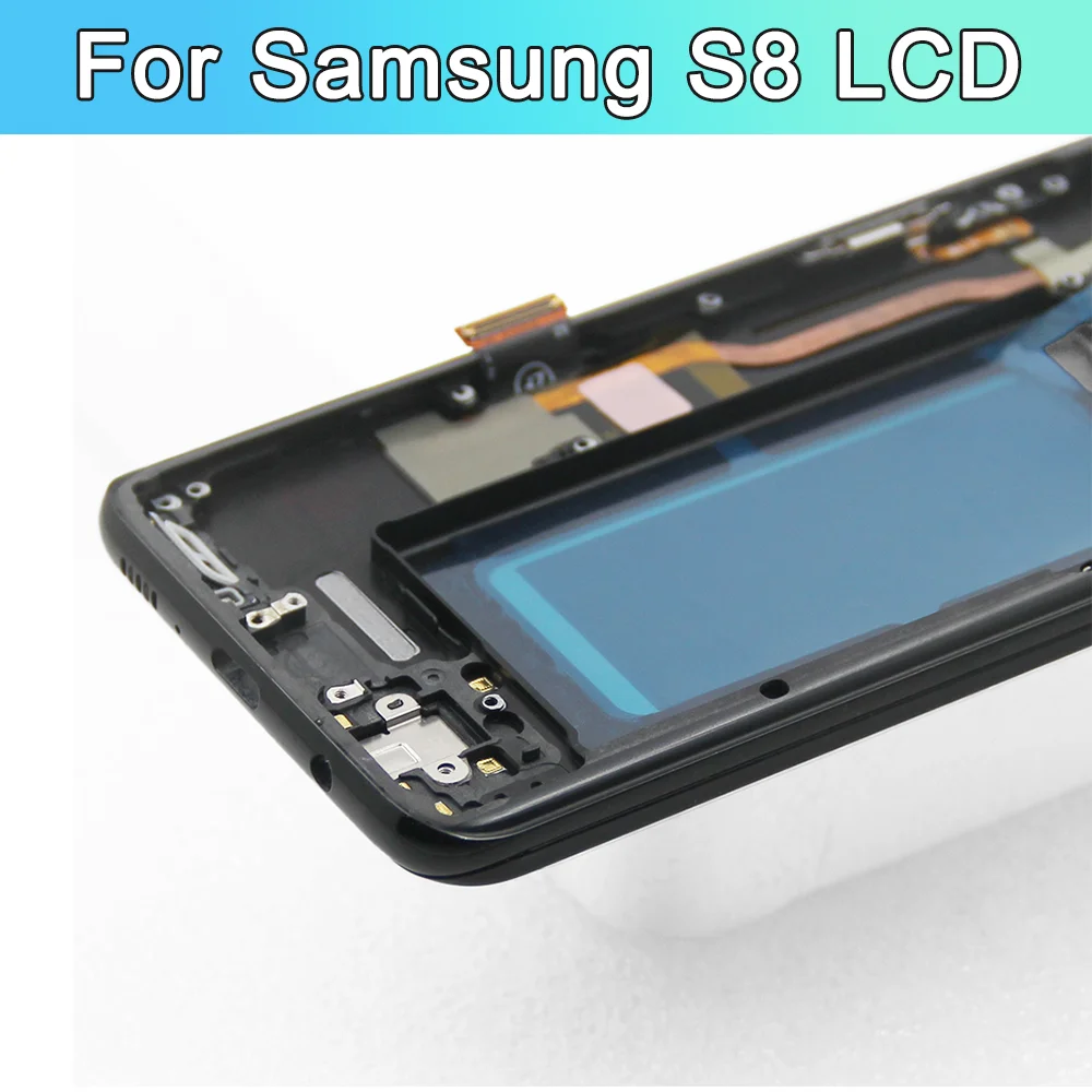 Testato NUOVO Schermo TFT S8 LCD con cornice per Samsung Galaxy S8 G950 SM-G950FD Display Touch Screen Digitizer Assembly Sostituzione