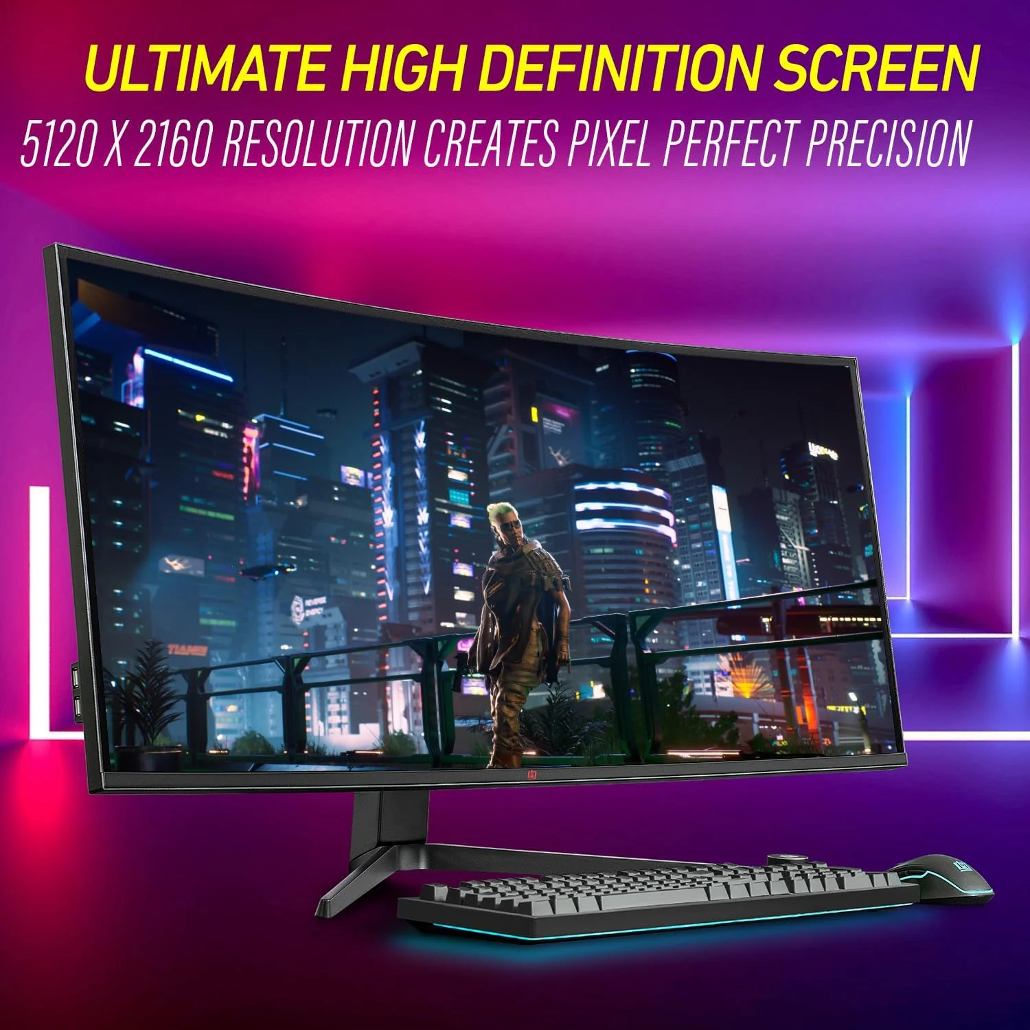 Monitor Nano IPS ultra-amplo curvo de 40 polegadas, 5120x2160 5K2K, 21:9, HDR10, AdaptiveSync, 100% sRGB, HDMI 2.0, DP, USB-C