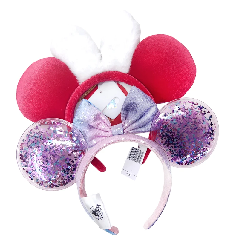 Disney Mickey Mouse Ears Headband Easter Eggs Hair Hoop Cosplay Hairband Disneyland Sequin Girl Big Bow Headband Decorate