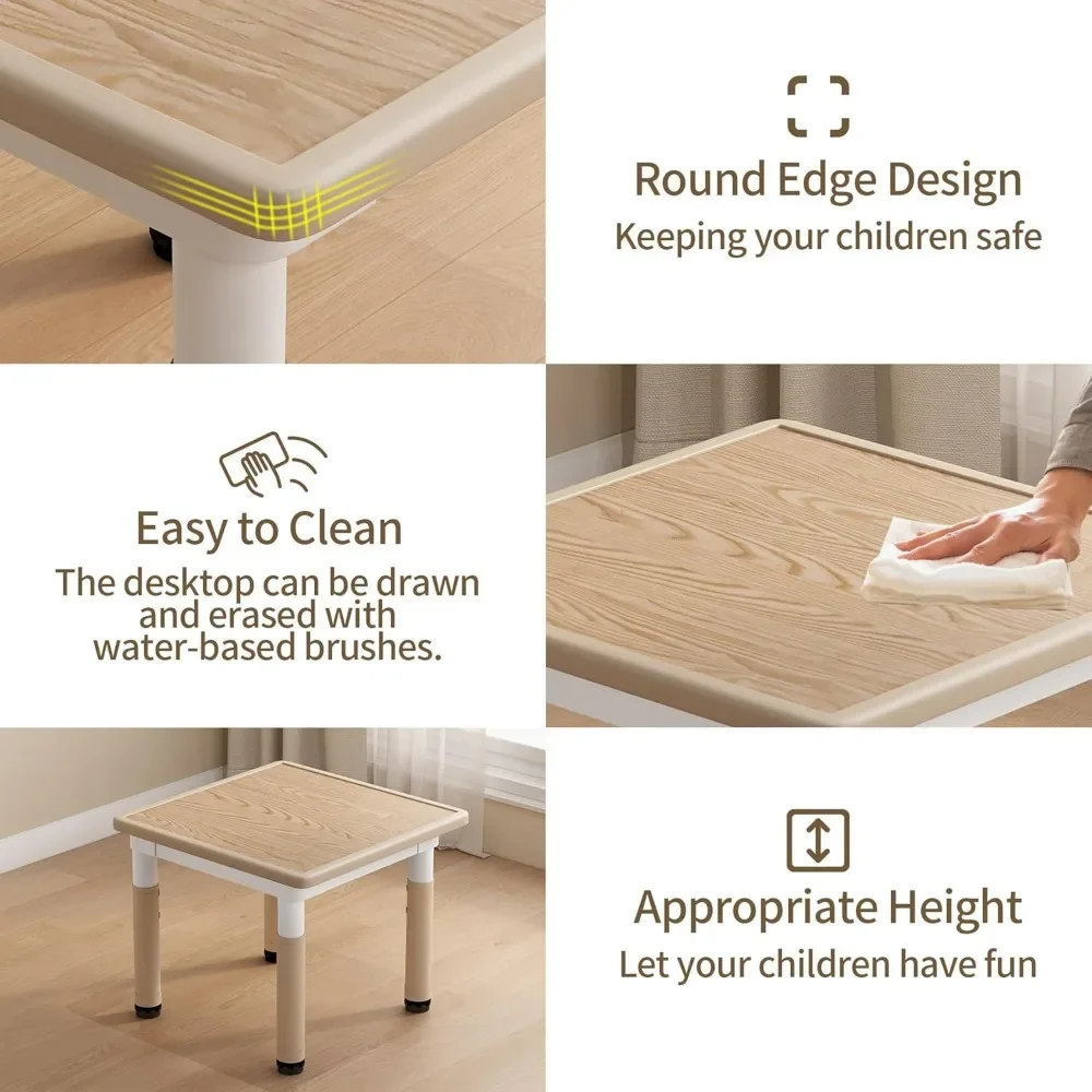 Ensemble de table et chaise réglables pour enfants, tables pour enfants de 2 à 8 ans, bureau graffiti, table pour enfants avec 4 sièges, recommandé