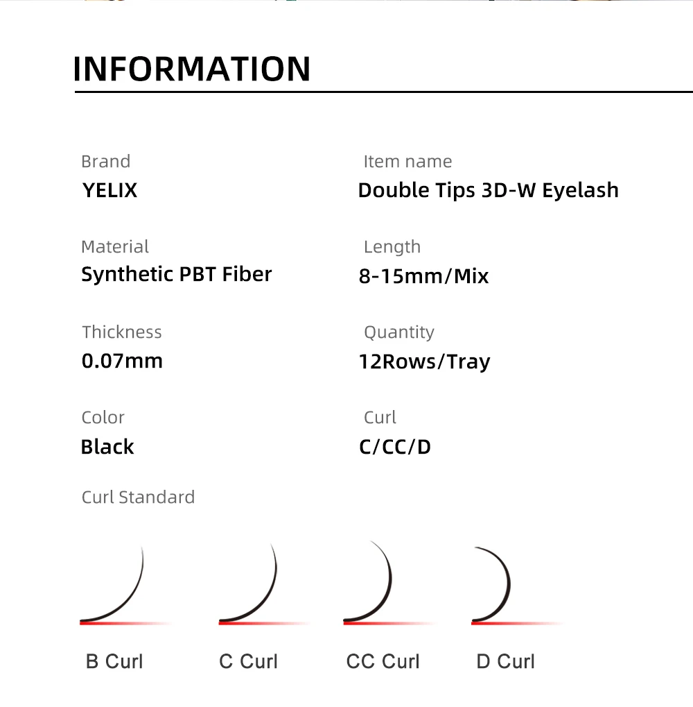 Yelix Brand 3D-W Doppelspitzen Vorgefertigte Volumen-Wimpernfächer für einen natürlichen, flauschigen Look mit nicht-zerfallenden Wurzeln, weiche, individuelle Cluster-Wimpern – Detail 2
