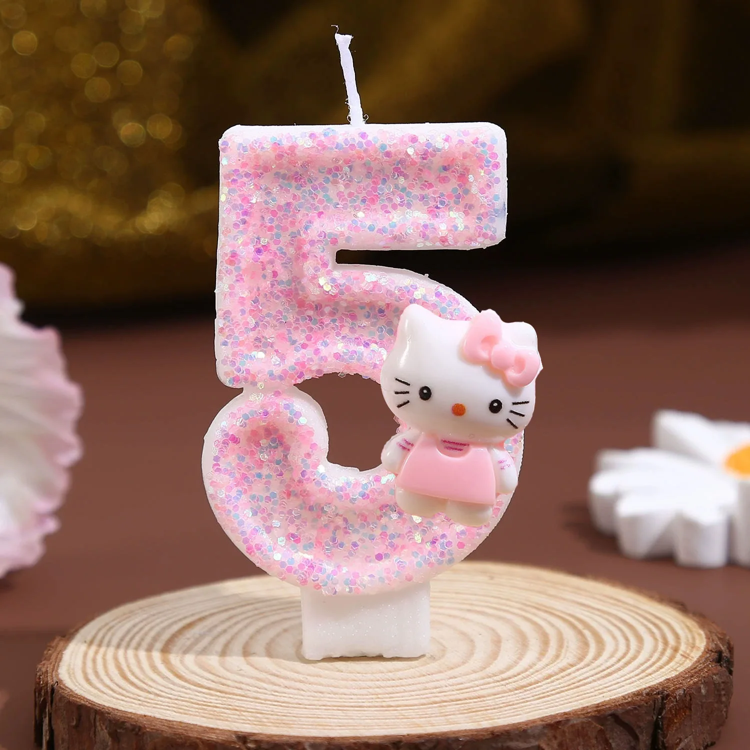 مجموعة شموع الحفلات ذات الطابع Hello Kitty رقم 0-9 لتزيين كعكة حفلات أعياد الميلاد وحفلات استقبال المولود الجديد لمستلزمات حفلات الأطفال