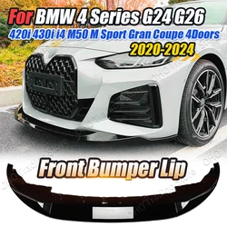 Front Bumper Splitter Lip Diffuser For BMW 4 Series G24 G26 420i 430i i4 M50 M Sport Gran Coupe 4Doors G22 G23 M440i 2020-2024