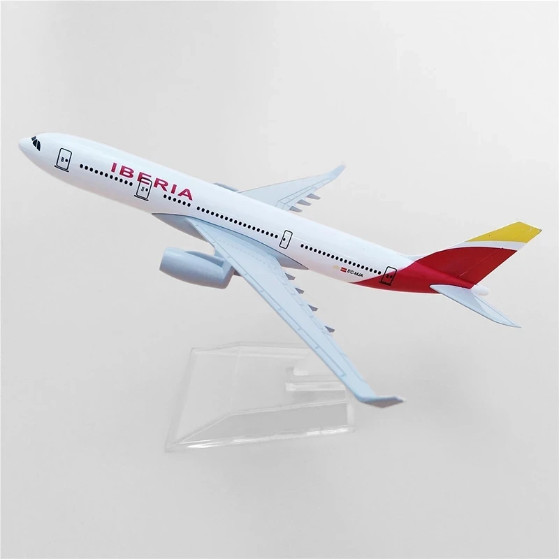 16CM 1:400 Scale Airplanes Airbus A330 Spain Iberia Airlines Aircraft Model Plane Metal Diecast Kids Gift Collectible Display