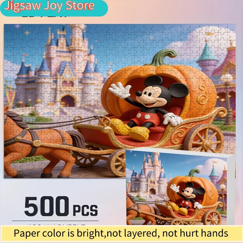 Decoração para Casa Disney com Impressão de Stitch e Mickey |   Quebra-Cabeça 2D Plano, Ideal para Desafios de Quebra-Cabeça para Adultos, Perfeito para o Lar