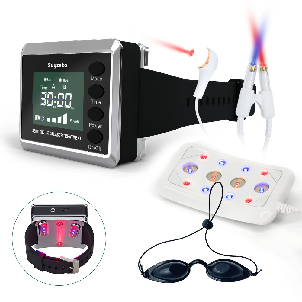 Home Health Care Low Level Therapeutic 650nm 450nm Diabetes Cold Therapy Watch