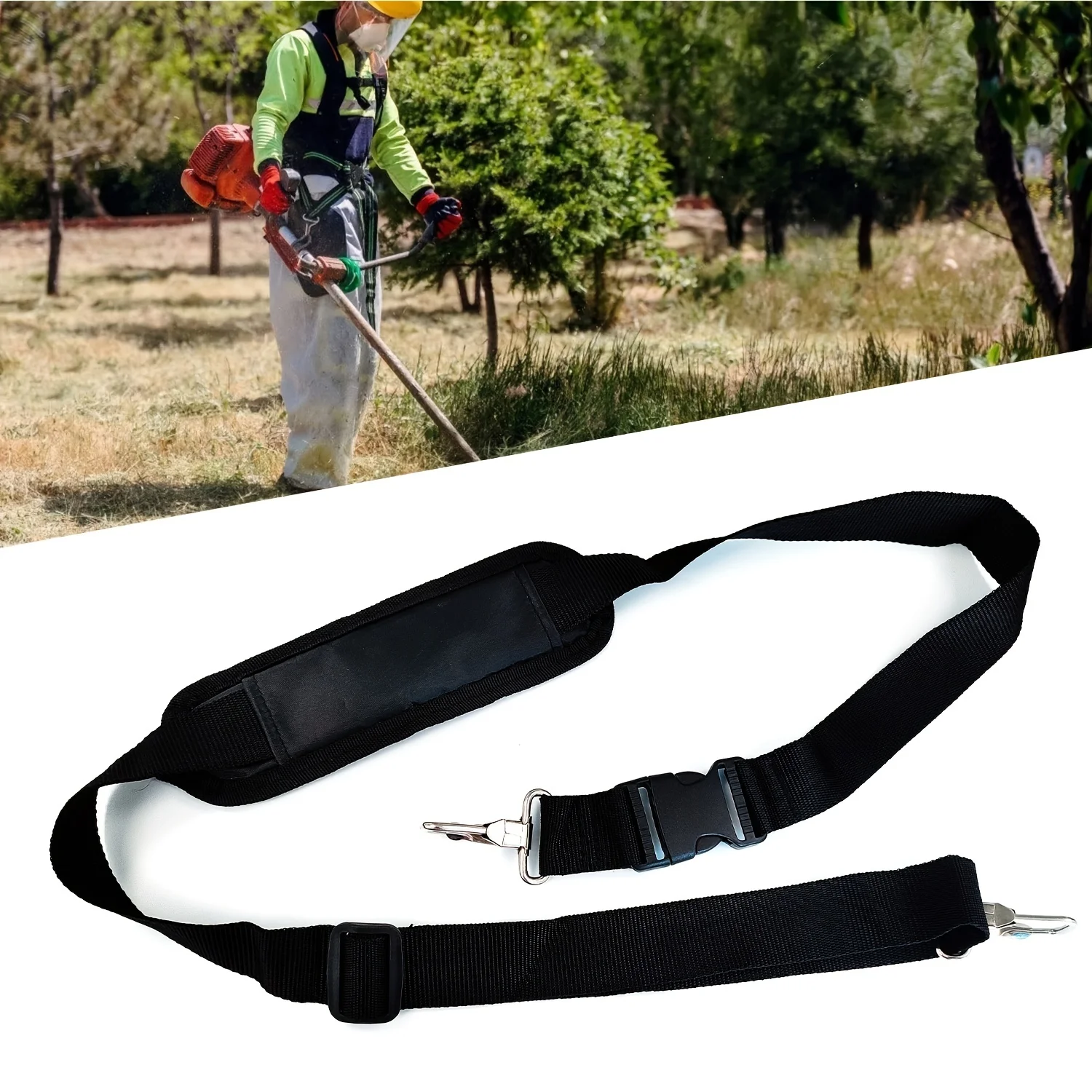 

LUSQI 1PCS Universal Trimmer Strap for Weed Eater Shoulder Strap Easy Release Brushcutter Harness Compatible with String Trimmer