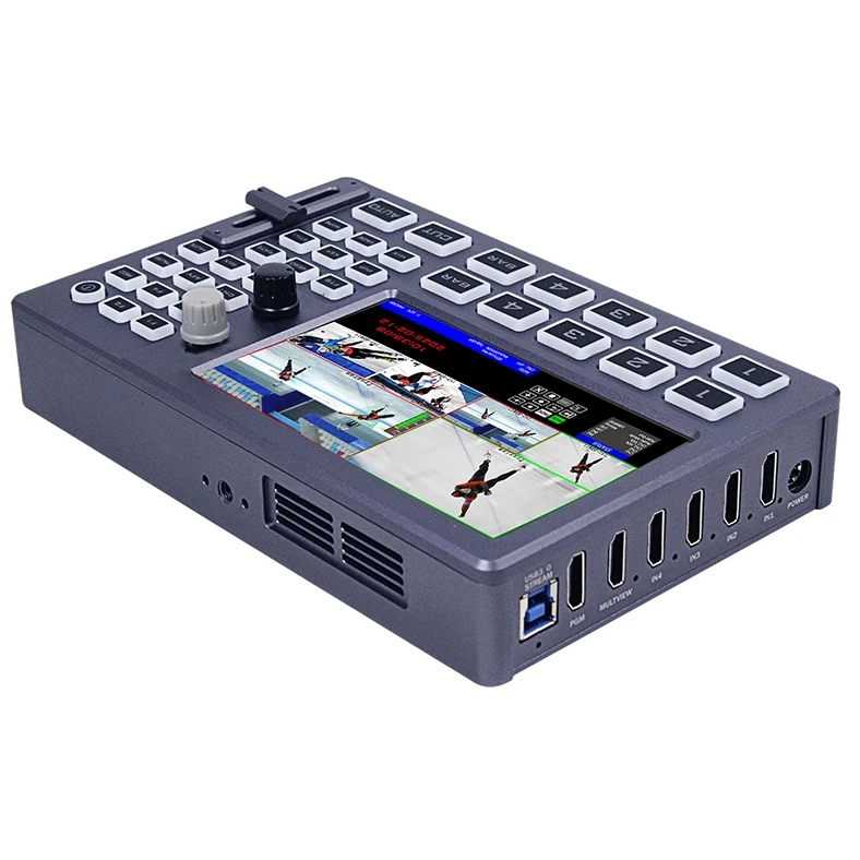 

VMix Video Switcher Mixer Device 4-CH Well HDS8101 5\" Screen PIP USB3.0 UVC for Live Streaming Radio TV Broadcasting Equipment