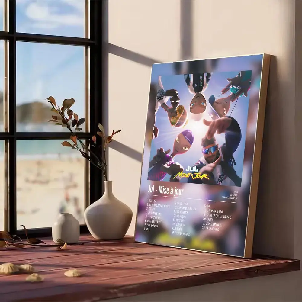 شعبية مغني الراب J-Jul اللوحة الخط HD طباعة شخصية قماش جدار جدارية الفن صور لغرفة المعيشة ديكور المنزل