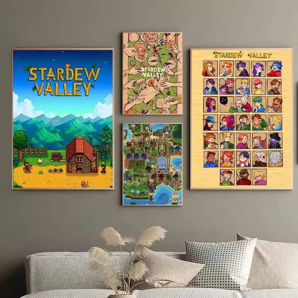 Stardew Valley Game Poster HD Posters Self-adhesive Waterproof Ideal For Living Room Bedroom Bar Decoration