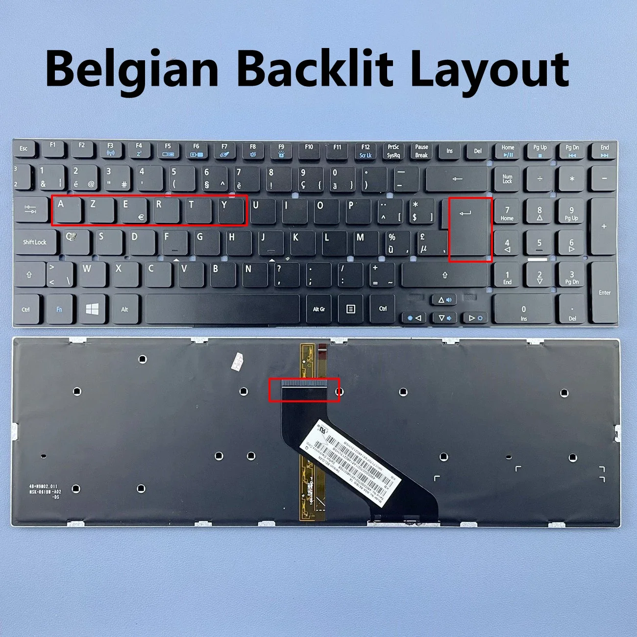 Belgium Azerty Backlit Laptop  Keyboard for Acer V3-7710 7710G 772G E1-530 530G E1-572 731 522 5830 5830T 5830TG 5755G Series