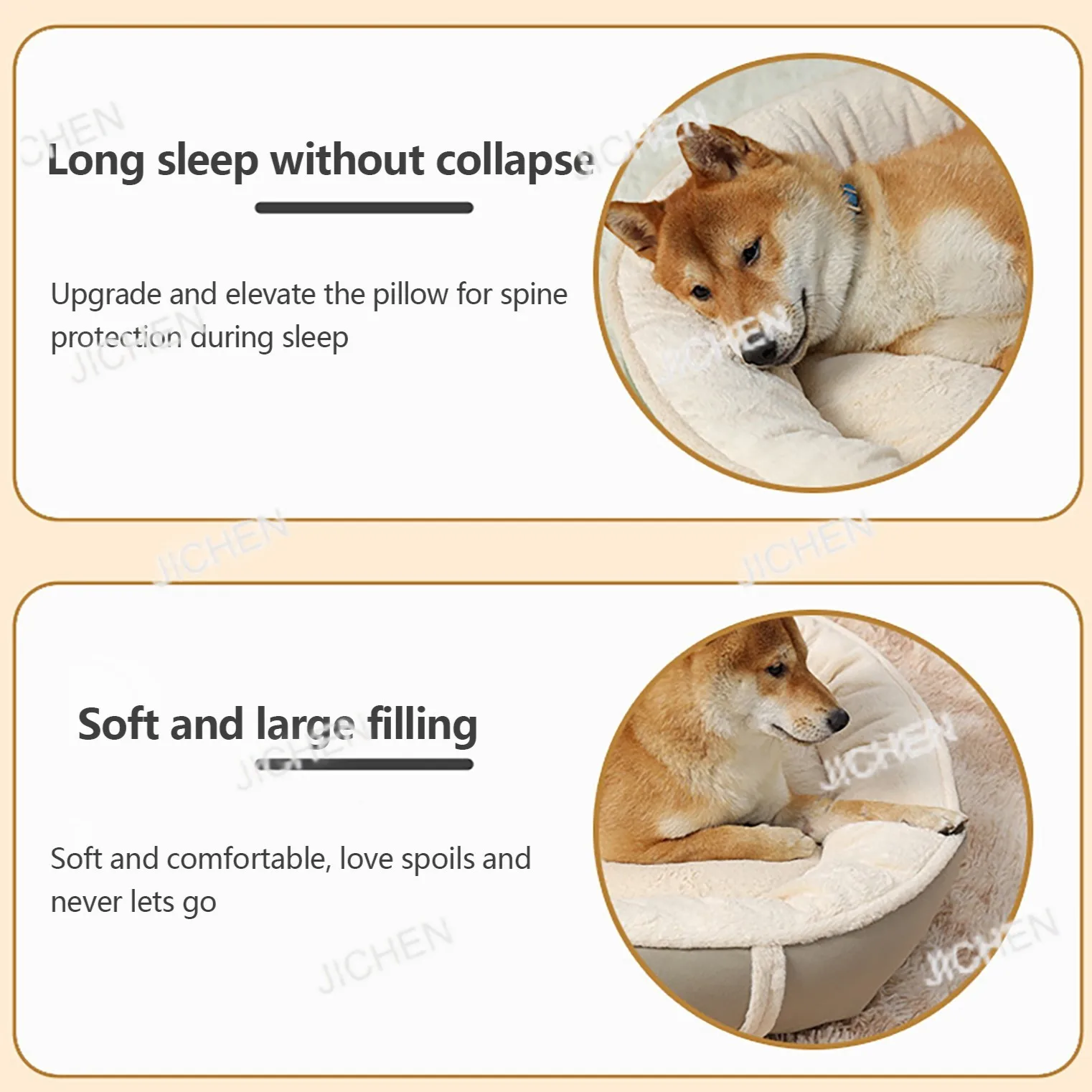 سرير كلب مخملي من جلد الغزال، حشوة قطن PP ناعمة، حصيرة نوم دافئة للكلاب الصغيرة والمتوسطة والكبيرة لجميع المواسم، مستلزمات الحيوانات الأليفة