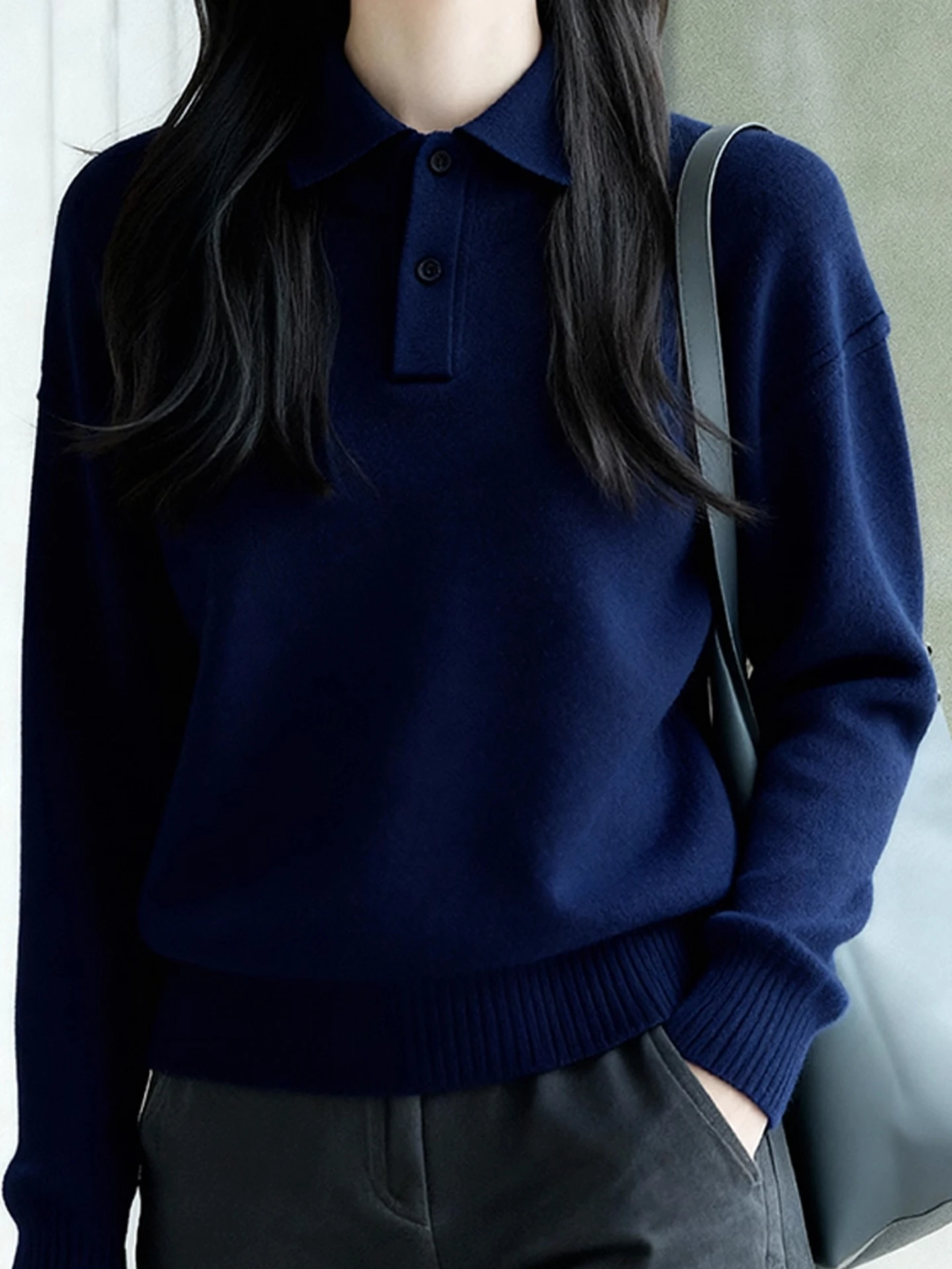 Ele محبوك سترة عادية طويلة Sve المرأة العلوي تنوعا الخريف الشتاء Faionable مريحة الكورية Sle