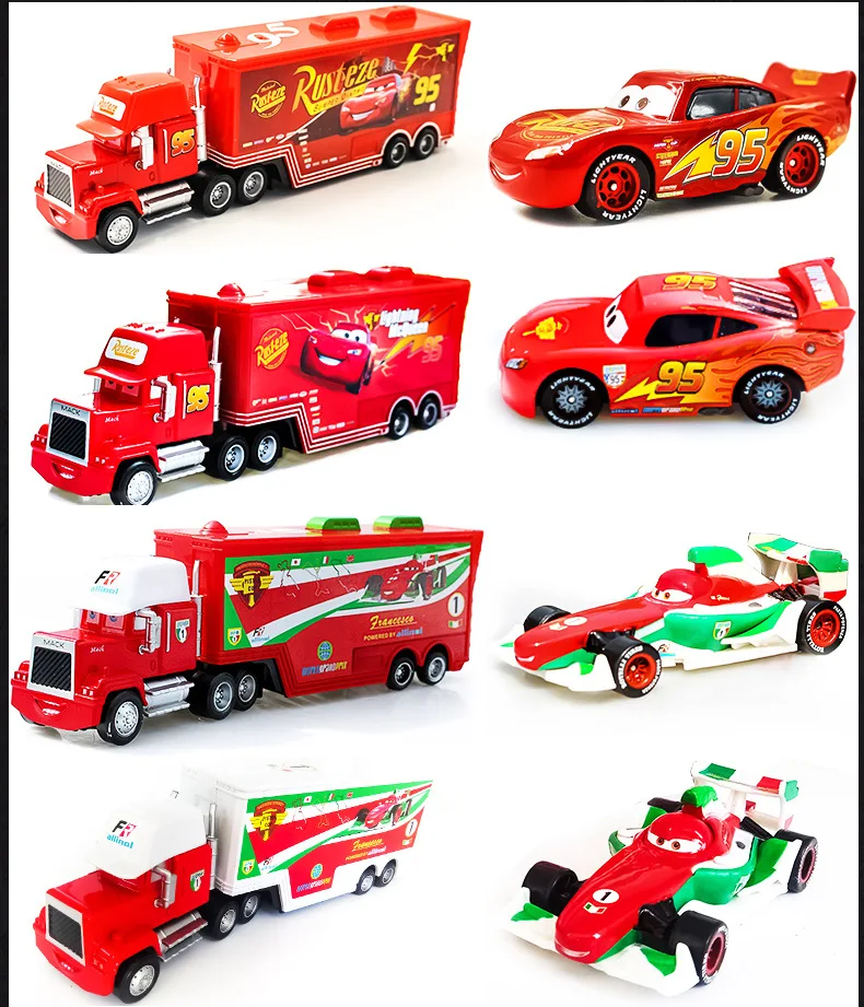 

Disney Pixar Cars 3 Toys Car 1:55 Lightning Mcqueen Mack Uncle Truck Rescue Collection Alloy car model children's toy gift