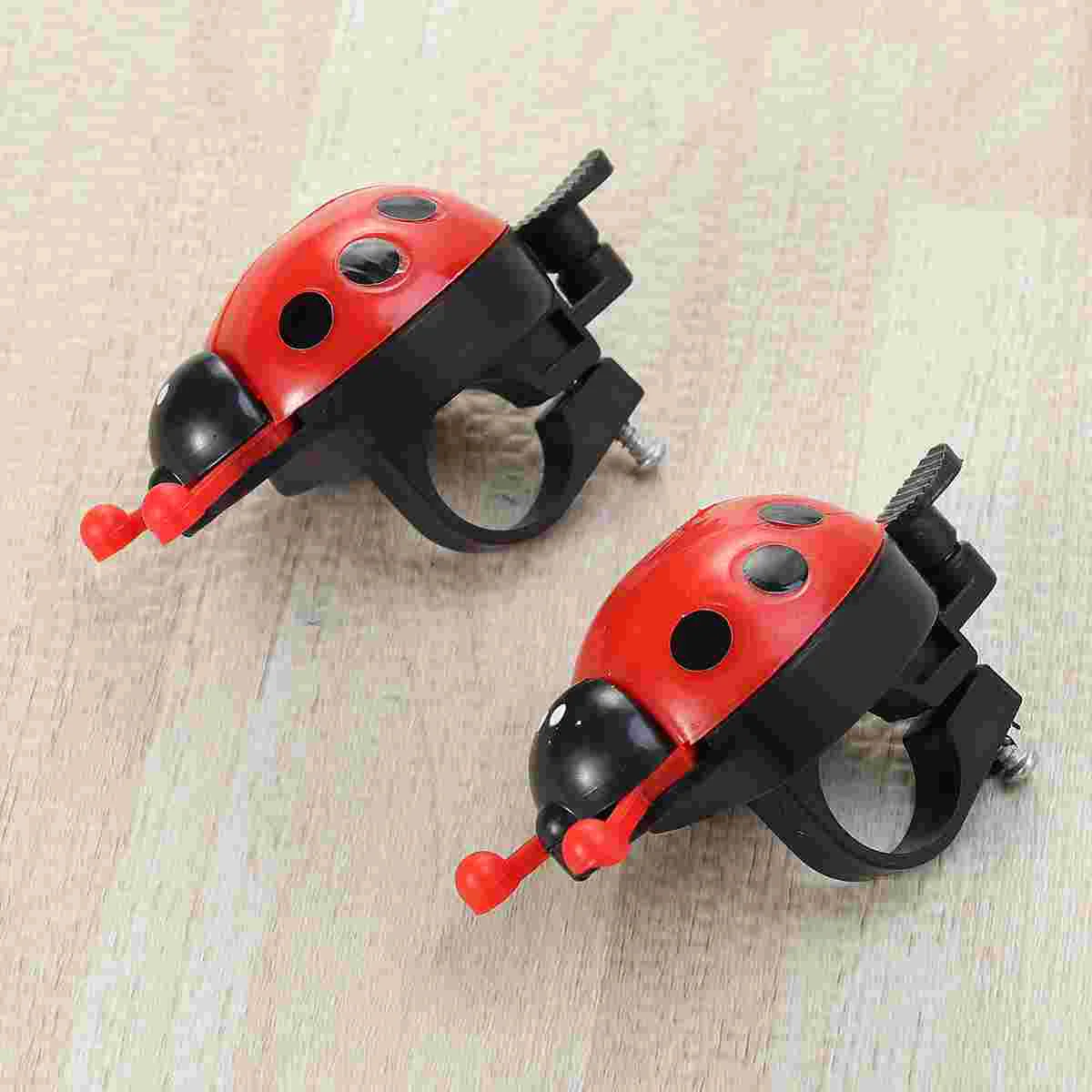 2 Pcs Electric Bike Horn Sound Handlebar Ring Bell Alarm Lovely Car Beetle Ladybug Bells Child