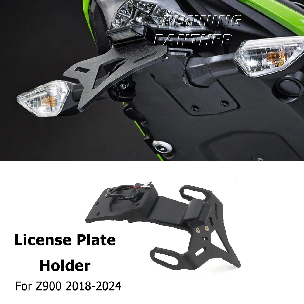 

New 2018-2024 For KAWASAKI Z 900 Z900 z900 Motorcycle License Plate Holder Fender Eliminator Registration Bracket With LED Kit