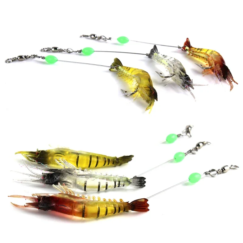 

1/7PCS Soft Simulation Prawn Shrimp Fishing Floating Shaped Lure Hook Bait Bionic Artificial Shrimp Lures with Hook Swimbait