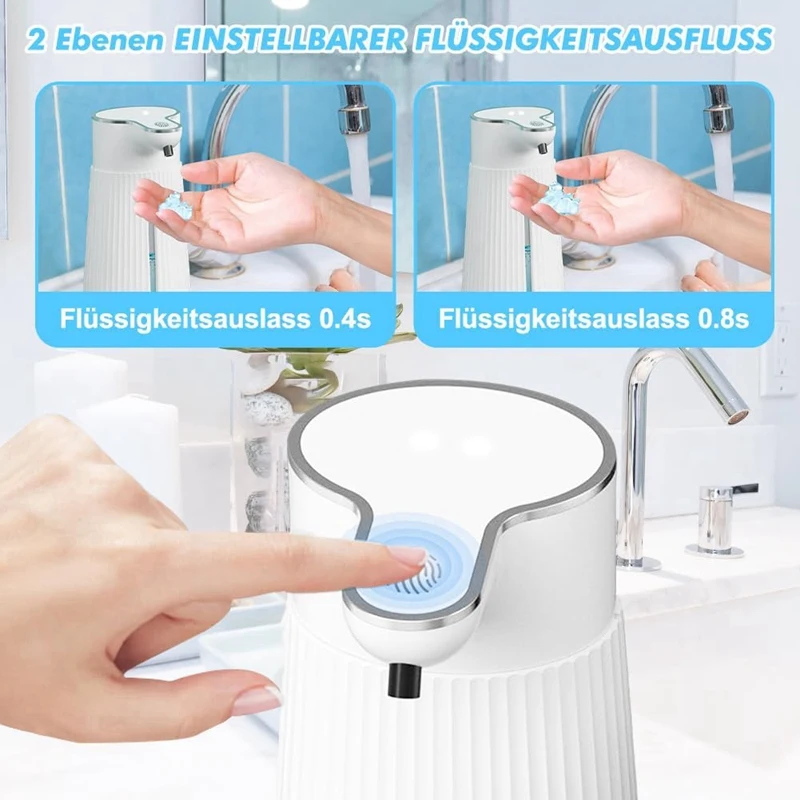 Automatic Wall Mount Soap Dispenser Soap Dispenser 400Ml USB Rechargeable Electric Soap Dispenser