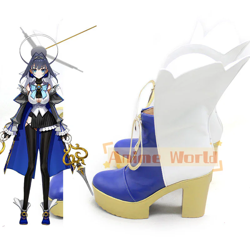 Hololive Virtual YouTuber Ouro Kronii Cosplay Sapatos, Botas de Carnaval Halloween, Custom Made