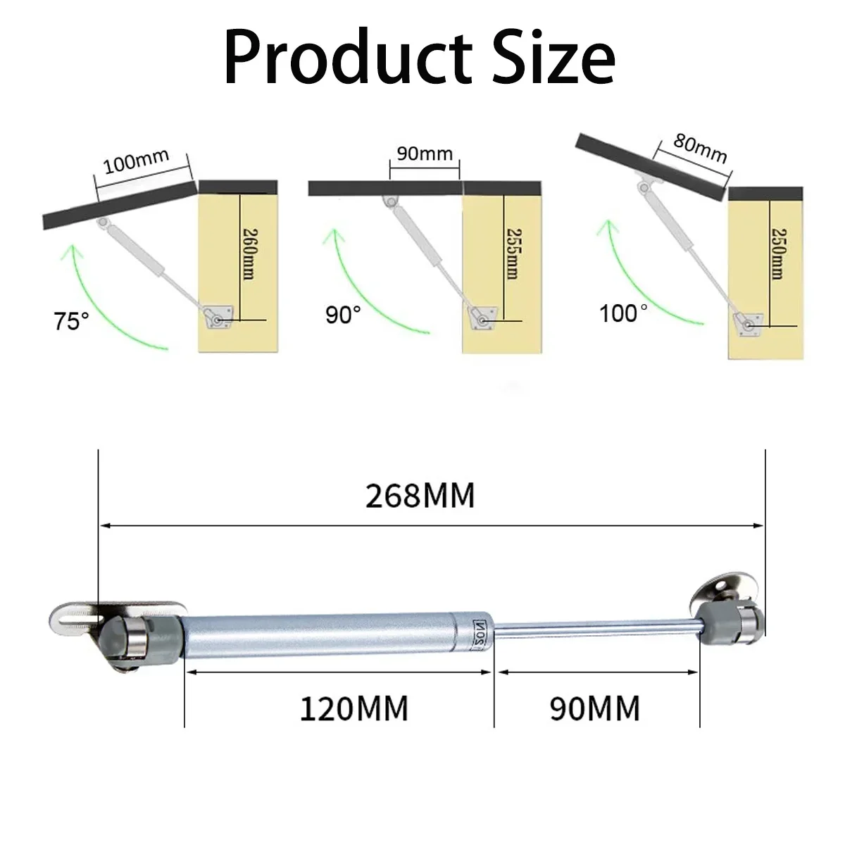 NAIERDI 6kg Cabinet Door Kitchen Cupboard Hinges Copper Door Lift Support Gas Hydraulic Spring Hinge Hardware