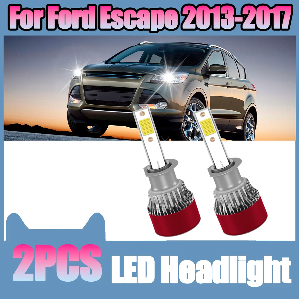 

2 шт. автомобильных фар, светодиодные фары высокой мощности, Plug and Play, Canbus, без ошибок, 6000K, супербелый свет, 12В 24В, для Ford Escape 2013-2017