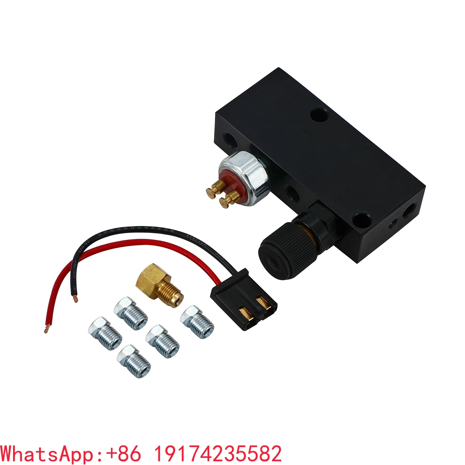 

Aluminum Black Adjustable Brake Proportioning Valve with Distribution Block Disc Drum Brake Street Rod BLK