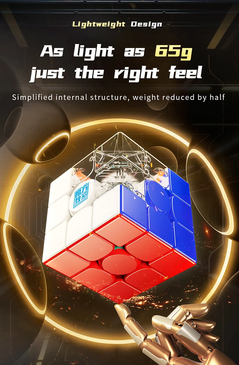 Neue moyu rs3m v5 3 x3 magnetische magische geschwindigkeit würfel aufkleber lose profession elle zappeln spielzeug rs3 m v5 cubo magico puzzle – Detail 3