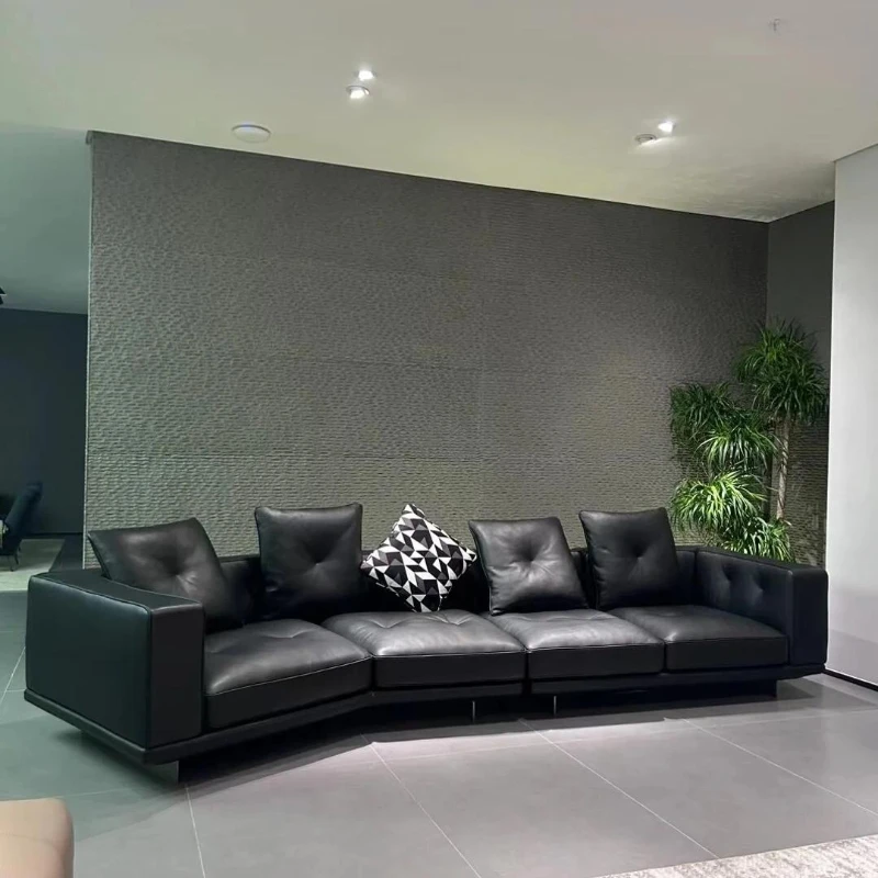 

Удобный скандинавский диван для гостиной, роскошный бежевый кожаный дизайнерский современный интерьерный диван, мягкий шезлонг, канапе, салон, мебель для дома