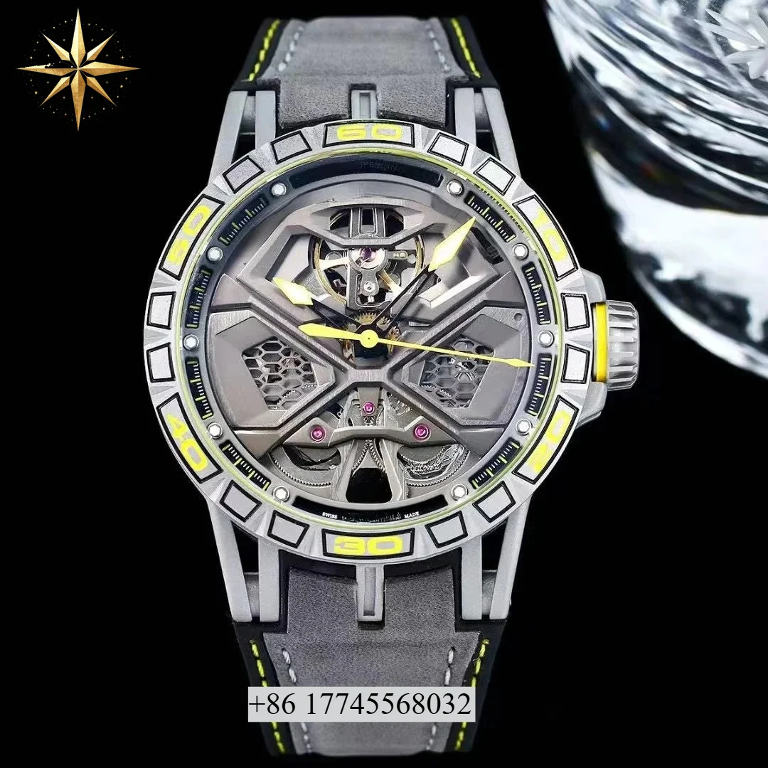 

Custom Logo Luxury Fashion Skeleton Automatic Mechanical Stainless Steel Watch Sapphire Crystal Dial Water 46MM