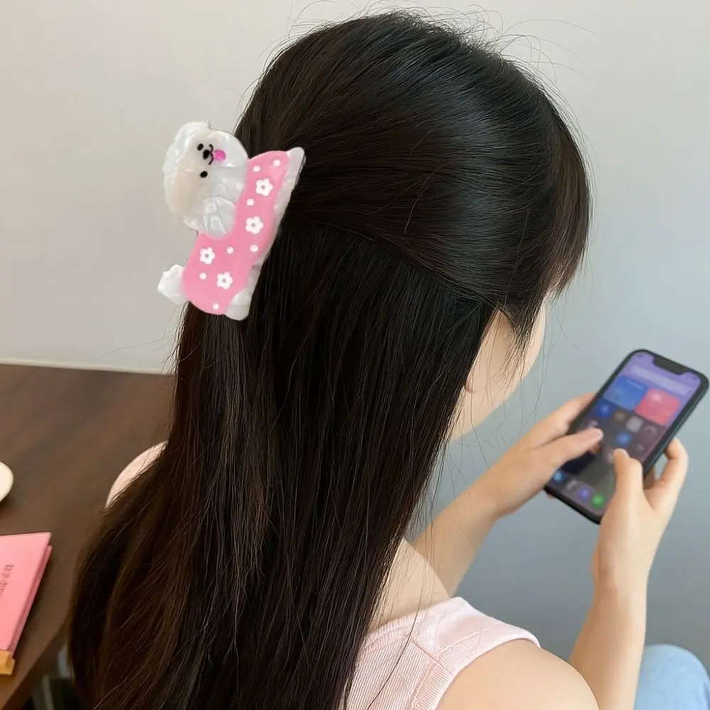 

Korean Style Cute Puppy Acetic AcidHair Claw Flower Hair Accessories Animal Shark Clip Acetic Acid Barrettes Cartoon Hair Clip