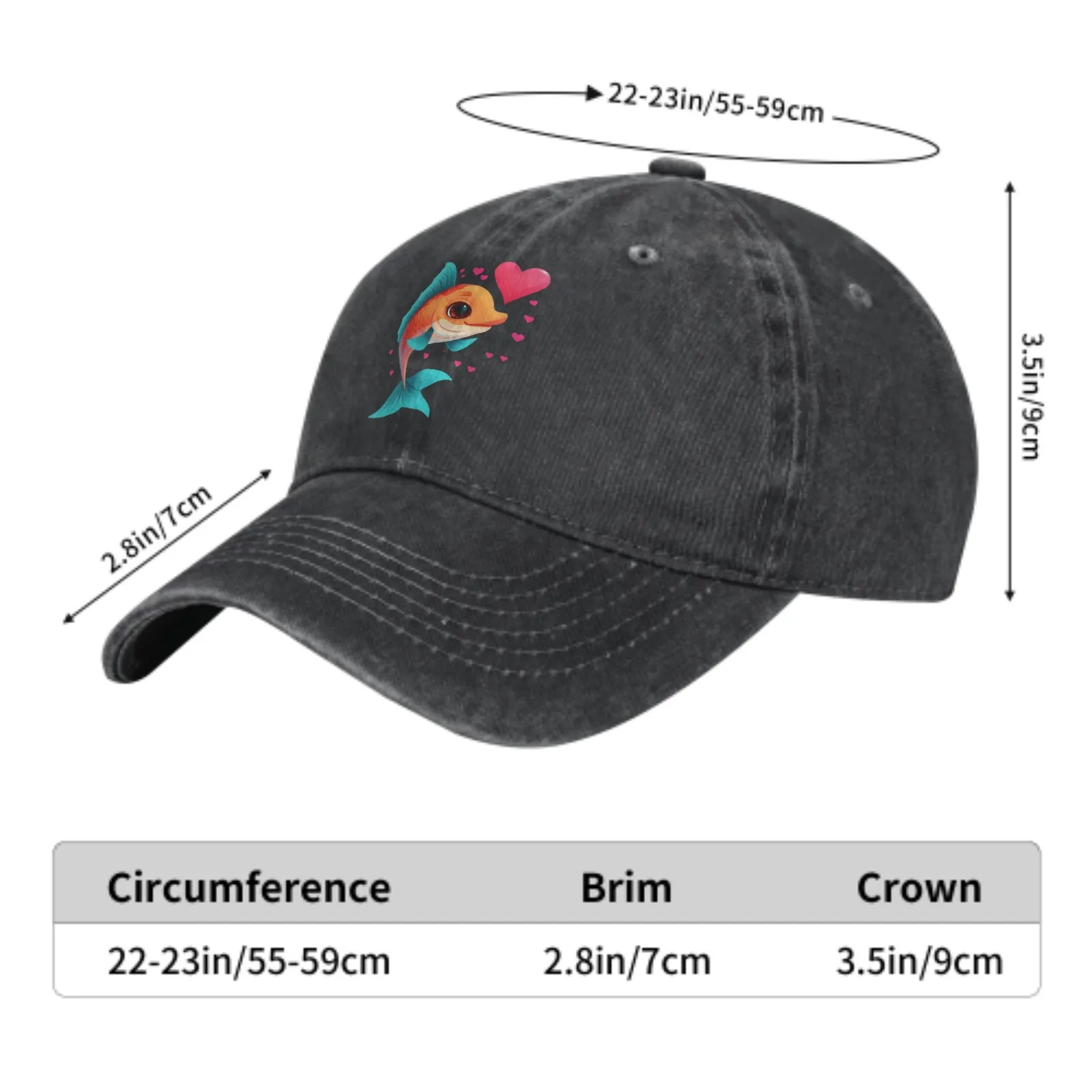 Little Carp Baseball Caps Soft Trucker Hats for Men Women Denim Hats Streetwear Outdoor Casual Sport All Seasons