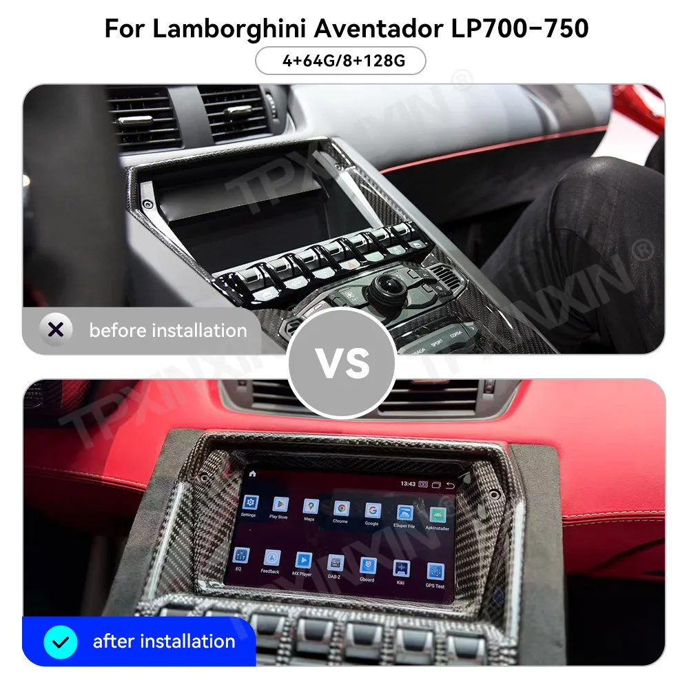 For Lamborghini Aventador LP700-4 LP750-4 SV 2011~2019 Car Stereo Radio CarPlay Android Auto GPS Navigation Multimedia Player