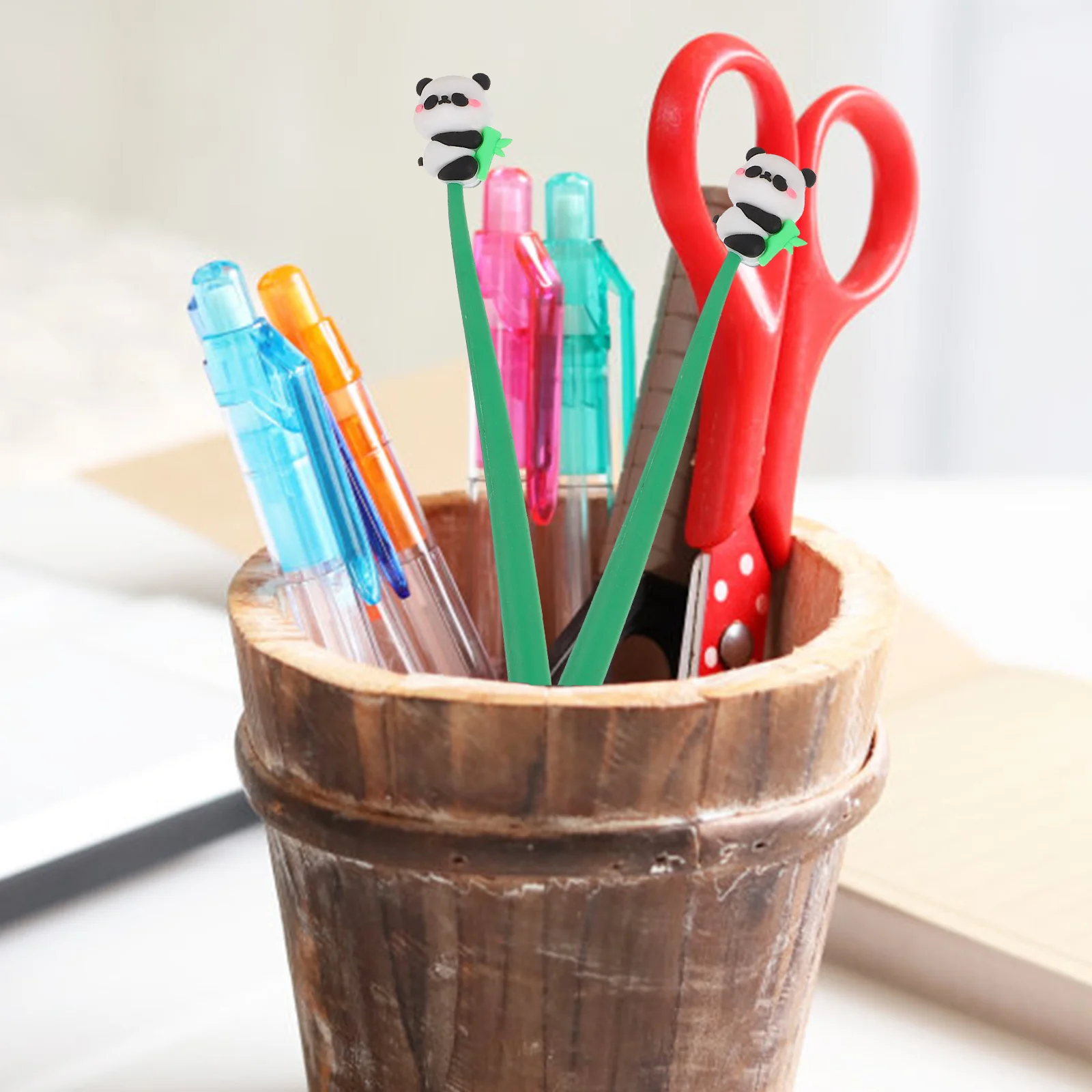 

4 шт., гелевые ручки с пандой, креативный инструмент для письма для студентов, учителей, офисные школьные принадлежности для заметок, удобная ручка