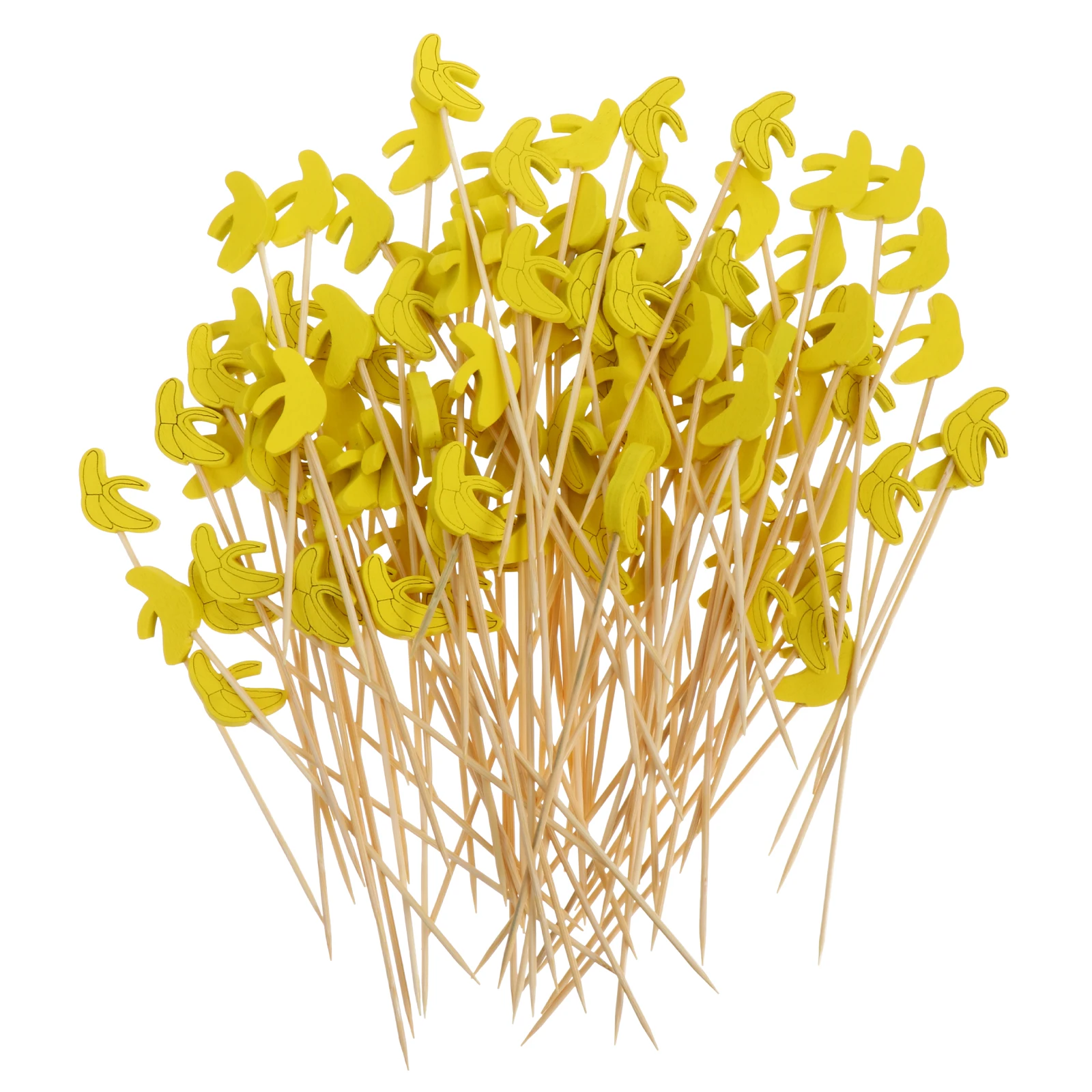 

100 шт., фруктовые шампуры, бамбуковые палочки для барбекю, палочки для еды, товары для вечеринок, вилки, одноразовые, креативные, декоративные, практичные