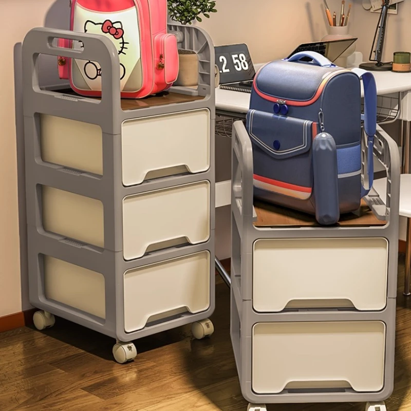 

Modern Minimalist Rolling Cart, Multi-Function Book Bag Organizer, Desk Drawer Storage, Two-Layer Storage Box for Office Use