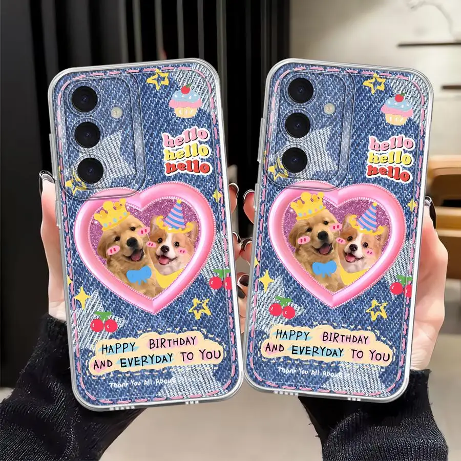Realistic Cute Puppy Case for Samsung Galaxy A57 A55 A34 A35 A52 A17 A54 A15 A26 A24 A36 A37 A14 A16 A56 A25 A51 A52 Phone Cover