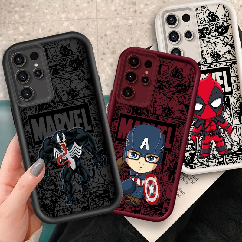 SpiderMan Deadpool Heroic Anime For Samsung Note 20 S24 S23 S22 S21 S20 Ultra Plus FE A25 A23 A22 A15 A31 5G Eye Ladder Funda