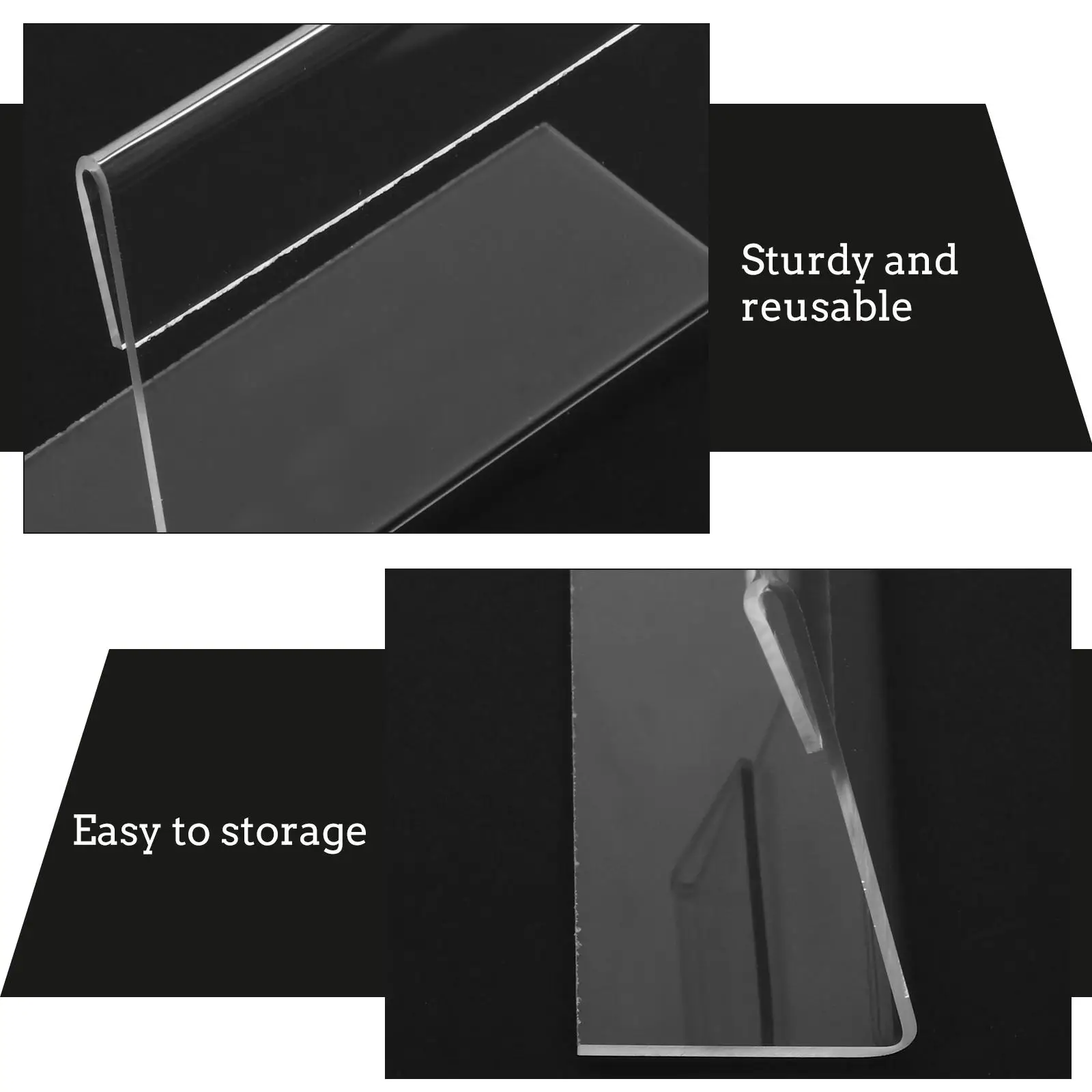 5 Buah Rak Penyimpanan Menu Desktop Label Harga Tempat Tanda Akrilik Harga 75X55Mm Rak Menu Toko Stand Display