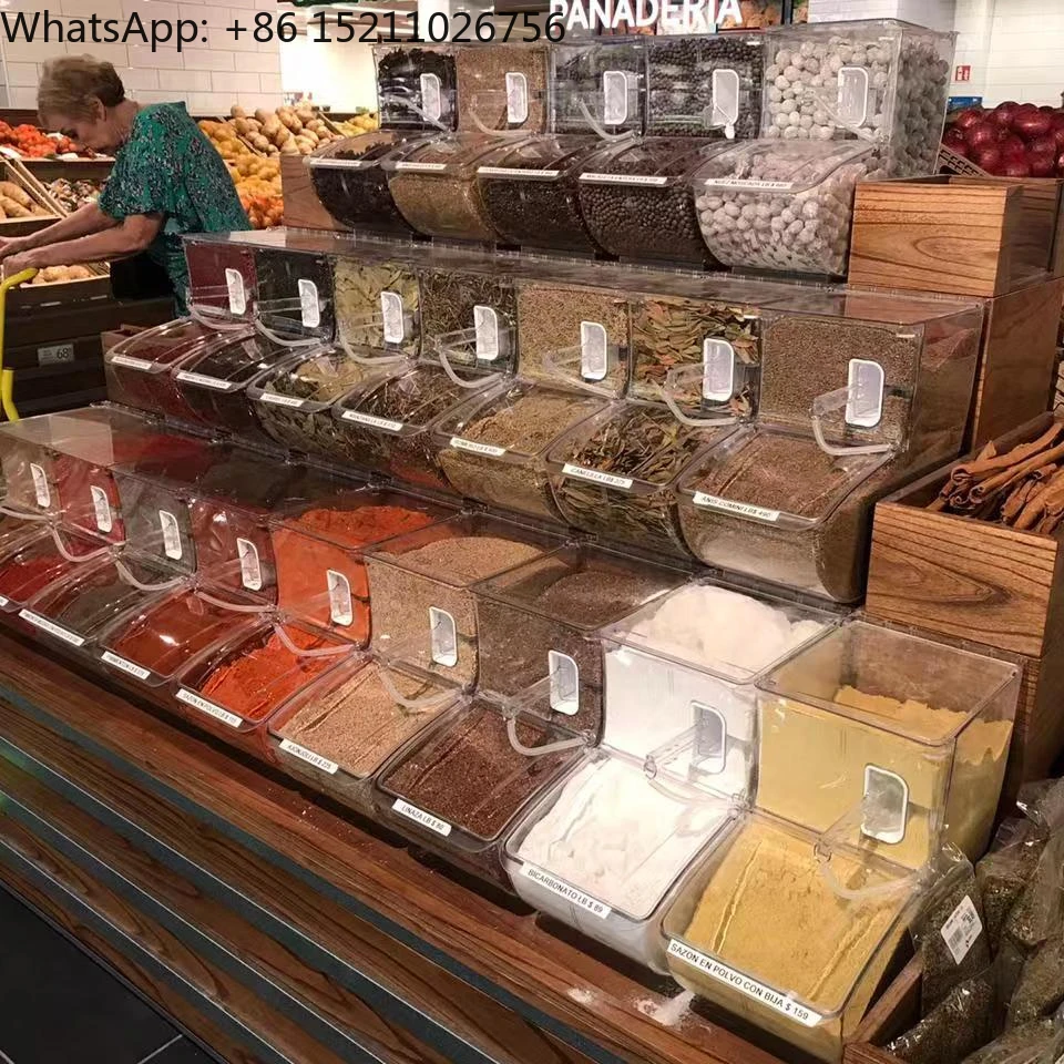 Recipientes de doces para alimentos de nozes para exibição de supermercado e mercearia