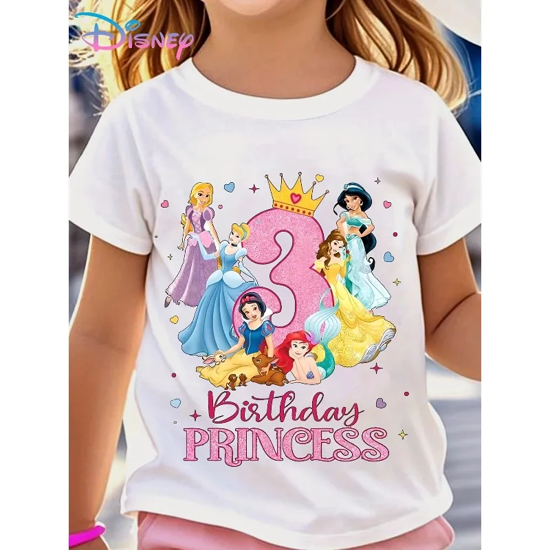 ديزني ميكي عيد ميلاد الأميرة المطبوعة الأطفال تي شيرت الصيف نمط جديد للبنين والبنات عارضة أزياء أعلى القطن الخالص