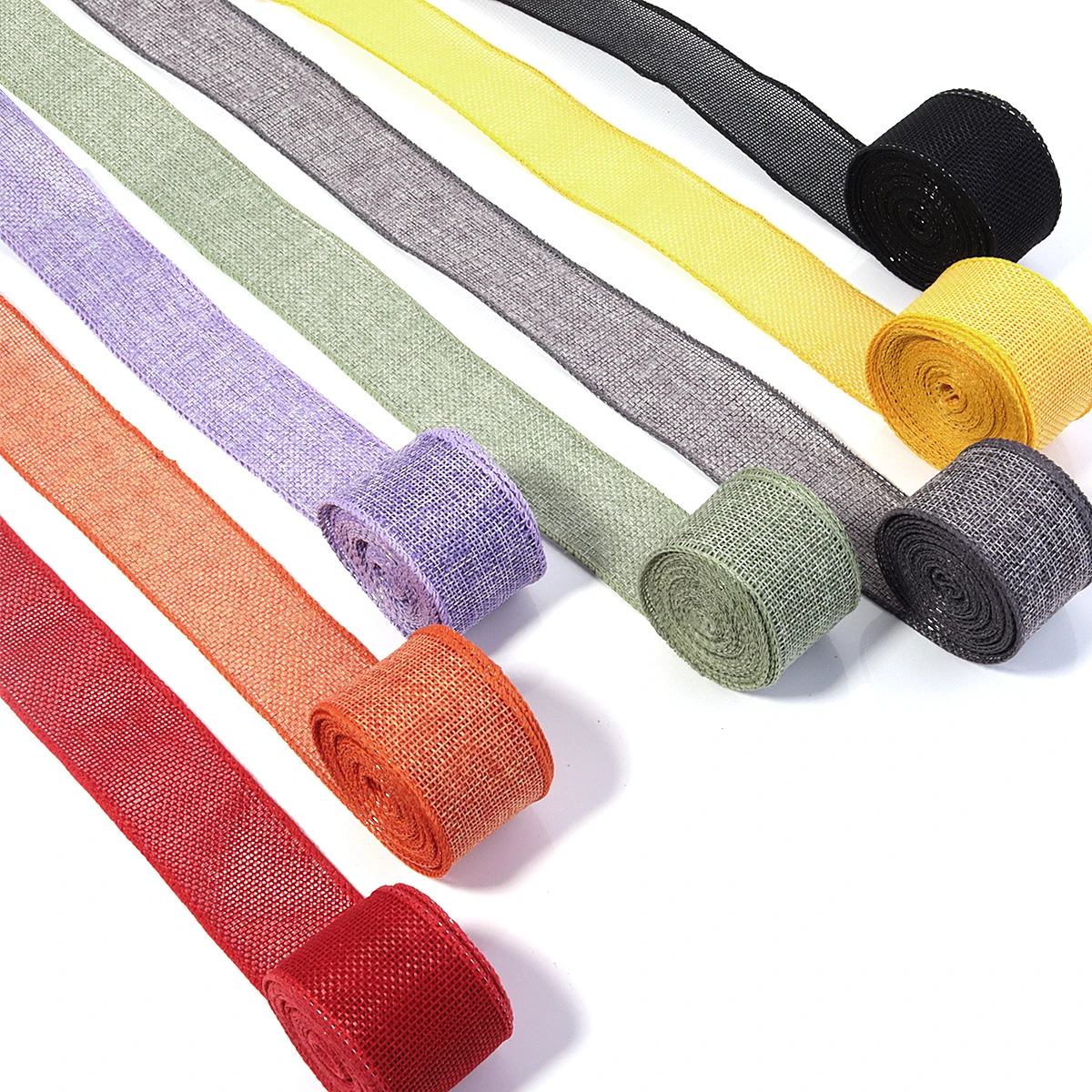 5Yards/Roll Burlap Wired Ribbon Rolls, Wrapping Burlap Ribbon for DIY Christmas Crafts Decoration Wedding(40mm Width)