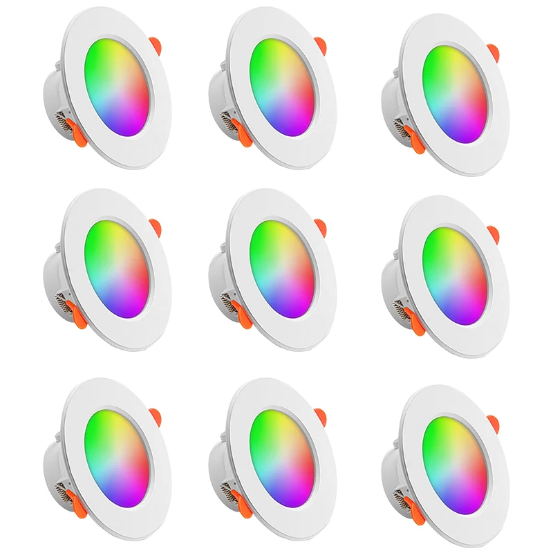 1-10PCS 10W Smart LED Downlight Bluetooth Ceiling Lamp RGB CCT Lamp APP Remote Control Color Changing Light for Google Alexa Hom image 3