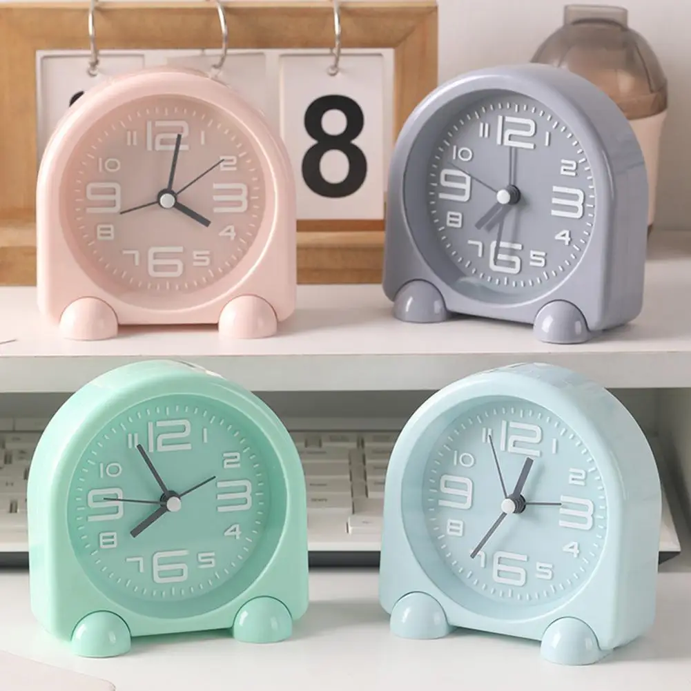 Silent Operation Alarm Clock Compact Mini Size Bedside Alarm Clock with Silent Operation Battery Powered Illuminated for Bedroom