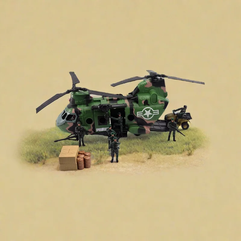 

1/18 3.75 poseable figures Scene Accessory CH-47 Helicopter Vehicle Model For 3.75 ‘’ Action Figure War Children Toys Gift
