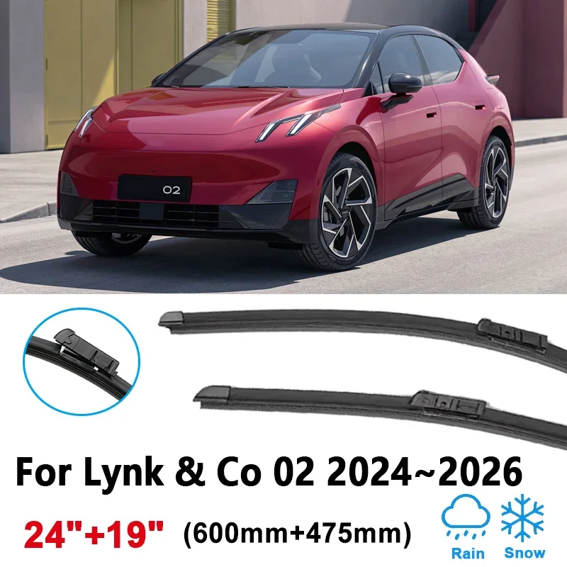 

24"+19" For Lynk & Co 02 E335 2024 2025 2026 Car Wiper Blade Windscreen Windshield Clean Front Wipers Brushes Tools Accessories